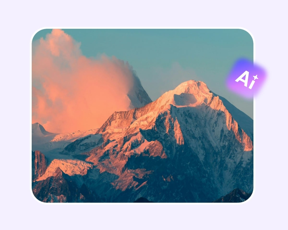 Step 3 watermark free snow mountain after cleaning up the image watermark with Px Bee