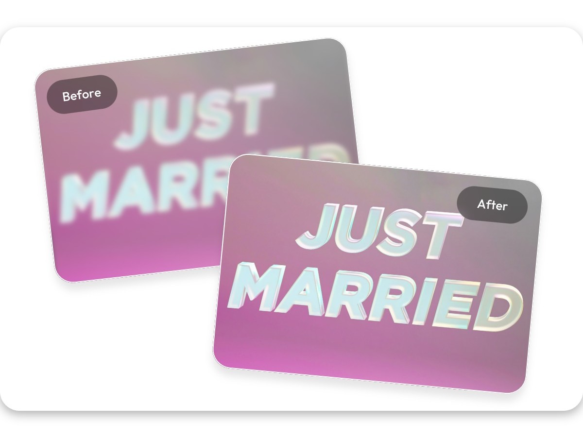 The before and after effect of using pxbee to unblur a text image