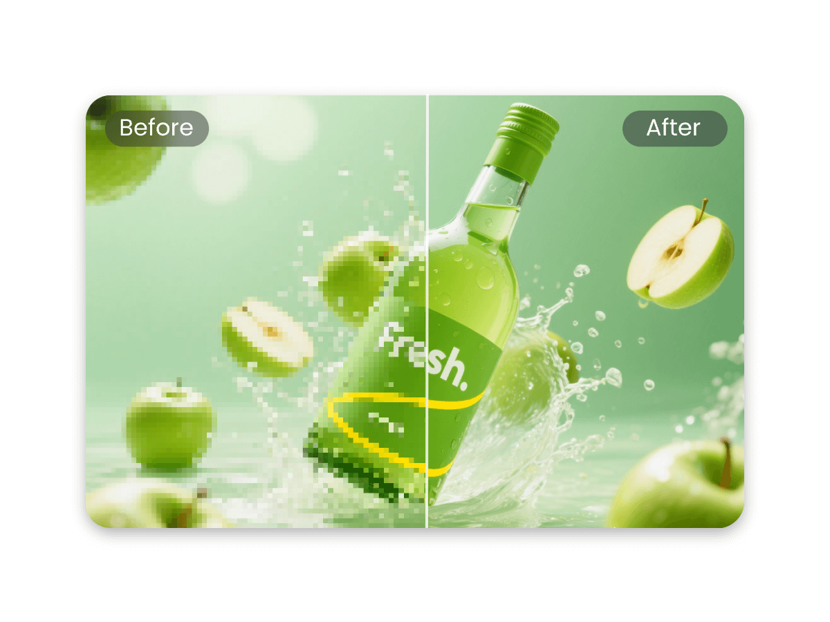 Use pxbee to unpixelate an image of a bottle of juice