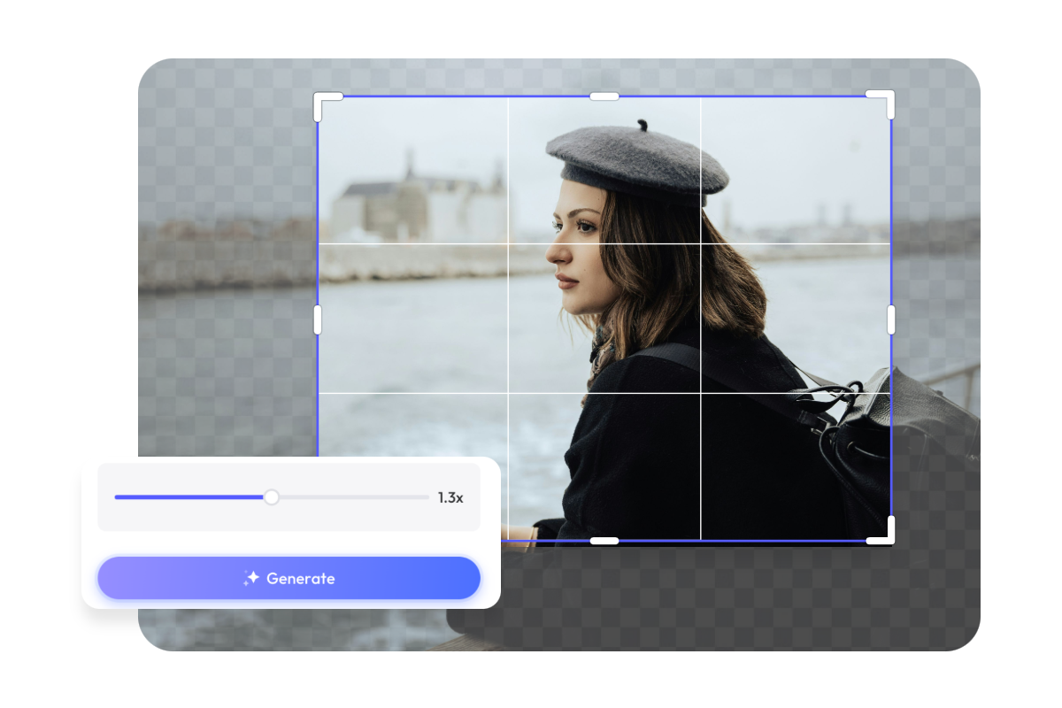 Use slider to customize the aspect ratio for a girl image in pxbee