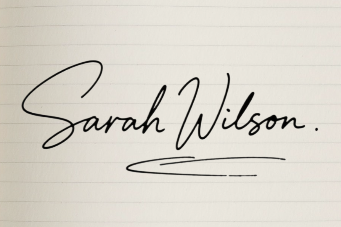 Original signature with a notebook bg